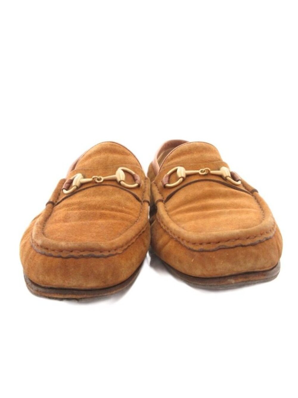 Gucci Horsebit Loafers Suede Gold 36 Brown - Picture 4 of 9